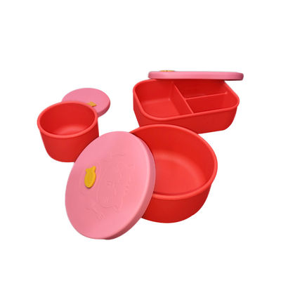 주문 음식을 위한 오래가는 3 PC 실리콘 아기 공급 세트 비 독성의 접시 분할기 online manufacture
