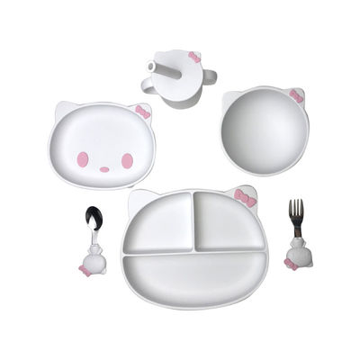 주문 세트 새끼 형태 BPA 자유롭 흡수 그릇과 접시를 공급하는 6 PC 실리콘 아기 online manufacture