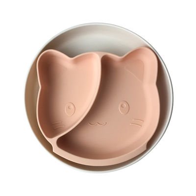 주문 맞춤화된 BPA 무료 실리콘 아기 트레이 고양이 형태 식기류 플레이트 급전 online manufacture