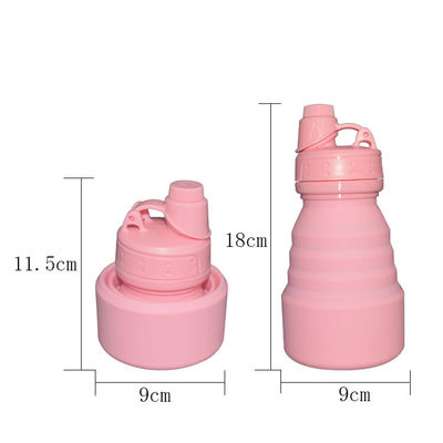 주문 Lid와 실리콘 물병 500 밀리람베르트 핑크색 단열을 폴딩시키는 아웃 도어 스포츠 online manufacture