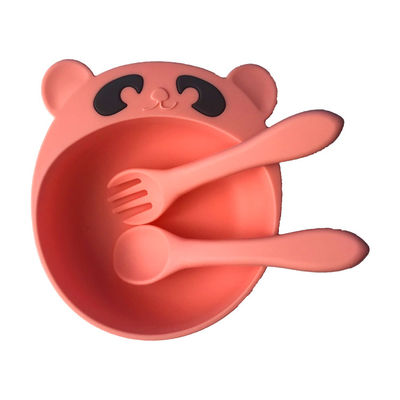 주문 판다 모양 유아 실리콘 생성물 BPA는 가지고 다닐 수 있는 실리콘 사발과 스푼을 자유롭게 합니다 online manufacture