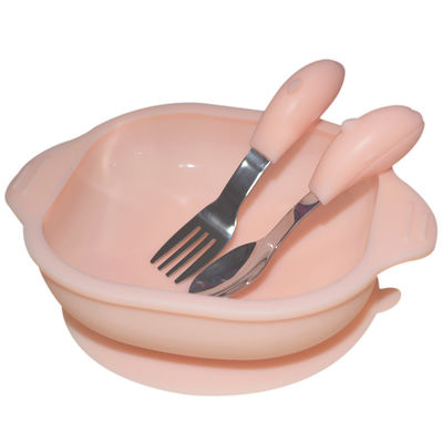 주문 아기 연약한 실리콘 흡입 그릇 접시 뚜껑 세트를 가진 작은 아기 분할 접시 숟가락 online manufacture