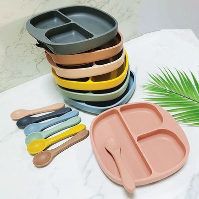 주문 흡수와 주문 제작된  실리콘 아기 플레이트가 아이들을 위한 논슬립 유아들을 공급합니다 online manufacture