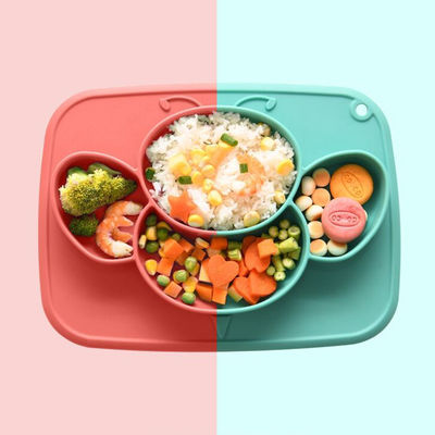 주문 흡인컵 아이들 식기류 접시는 안티스키드 아기 실리콘 도자기류 유아들 식기류를 접시에 담습니다 online manufacture