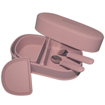 주문 학교 실리콘 점심 상자 아기 실리콘 먹이 세트 사용자 지정 로고 online manufacture