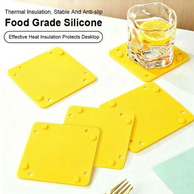 High Temperature Resistant Soft Non-Slip Waterproof Water Cup Round Silicone Coaster Silicone Drink Coaster